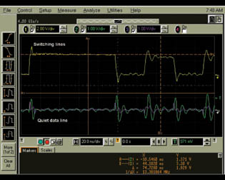 測量BGA封裝中的并發(fā)開關(guān)噪聲。