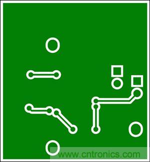 圖6：兩層板布線(底層)，器件為TSSOP封裝