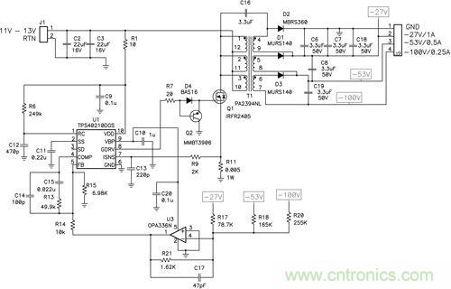 圖 1 這種獨(dú)特的拓?fù)浣Y(jié)構(gòu)可提供非常好的交叉調(diào)節(jié)，奧妙何在？