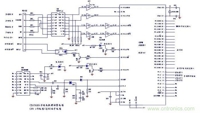 圖4：CPU（單片機）電路和控制端子內電路圖