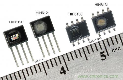 圖2：霍尼韋爾HumidIcon數(shù)字式溫濕度傳感器在單一小型封裝內(nèi)集成兩大功能，能在2.3Vdc低電壓下運行