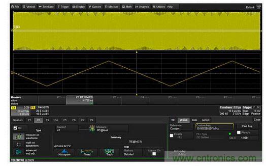 使用TIE參數(shù)軌跡可以繪制出PM波形每個周期的瞬時相位與時間的關系圖，從而實現(xiàn)對調相信號的解調。