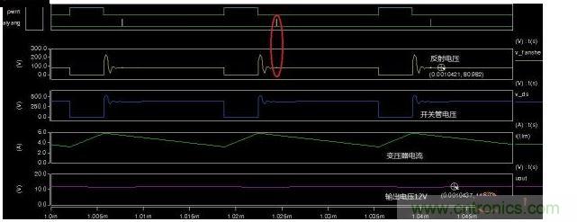 反射電壓原邊反饋仿真波形