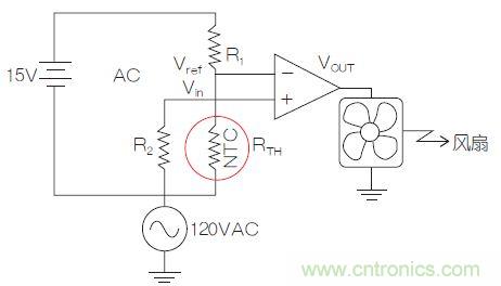 圖2：測溫電橋電路。