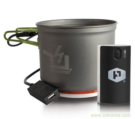 圖6：Powerpot設(shè)備利用熱源發(fā)電，使用者能一邊烹煮食物一邊為移動設(shè)備充電。