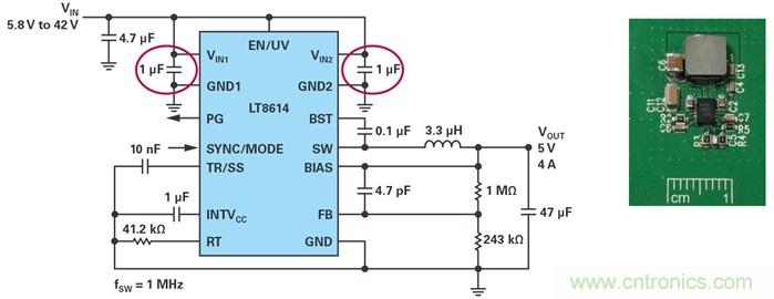 是否可以將低EMI電源安裝到擁擠的電路板上？