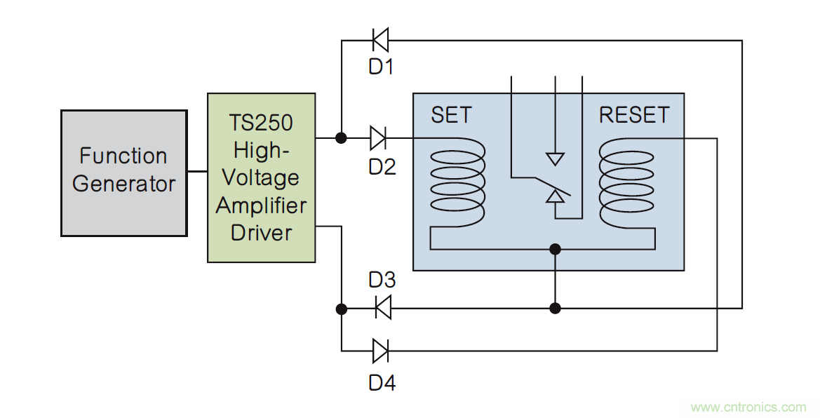 如何利用二極管電路實現(xiàn)雙線圈鎖存繼電器？
