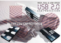 意法半導(dǎo)體新款微型USB 2.0 ESD保護器件USBULC6-2M6